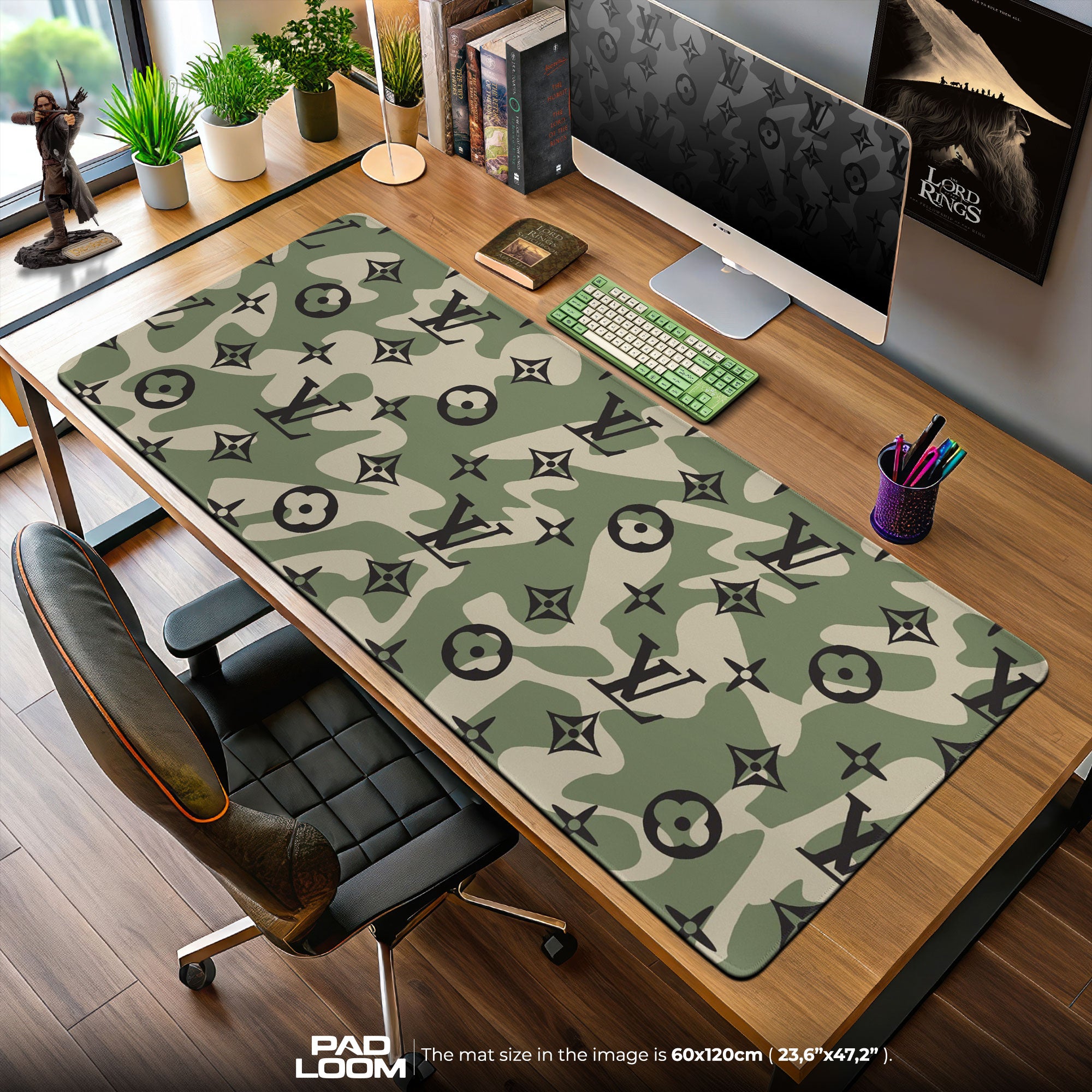 Louis Vuitton Camo Mouse Pad, Designer Urban Gaming Desk Mat