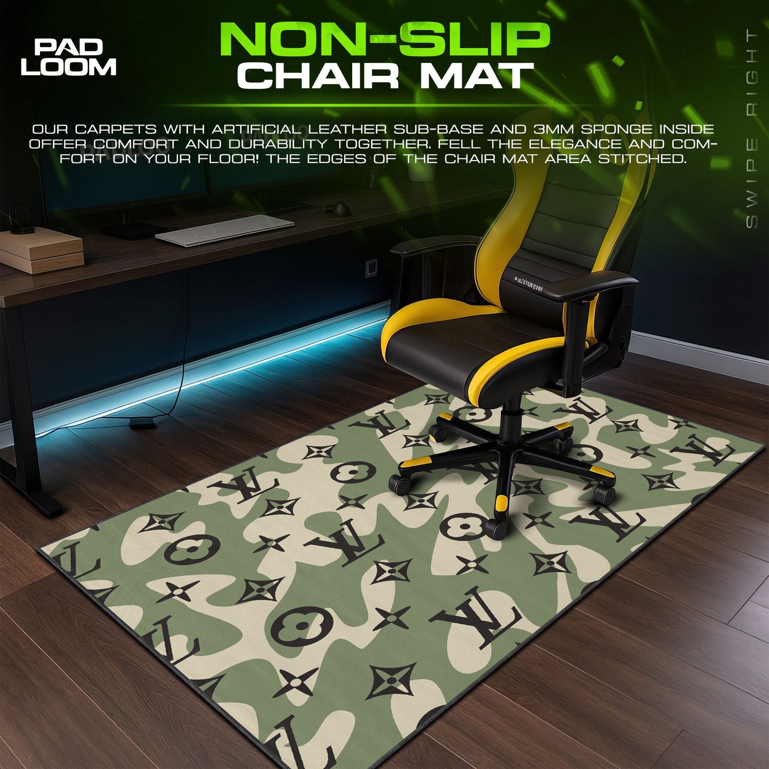 Louis Vuitton Camo Mouse Pad, Designer Urban Gaming Desk Mat Padloom