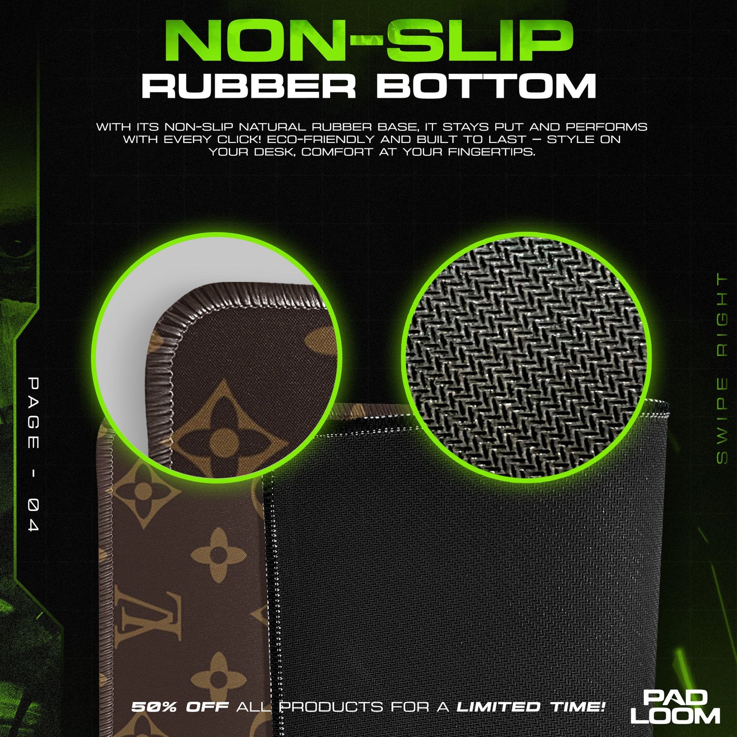 Louis Vuitton Classic Mouse Pad, Designer Print Gaming Desk Mat Padloom