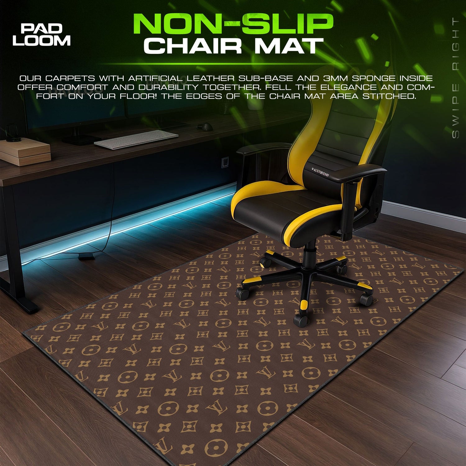 Louis Vuitton Classic Mouse Pad, Designer Print Gaming Desk Mat Padloom