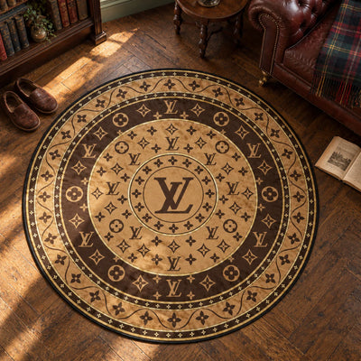 Louis Vuitton Cognac Round Rug - Hypebeast Chair Mat