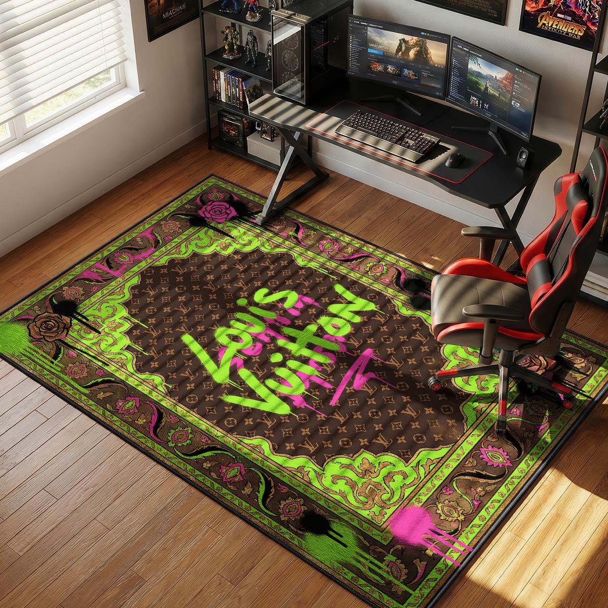 Louis Vuitton Graffiti Streetwear Floor rug — main product view