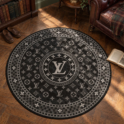 Louis Vuitton Monochrome Round Rug - Hypebeast Chair Mat