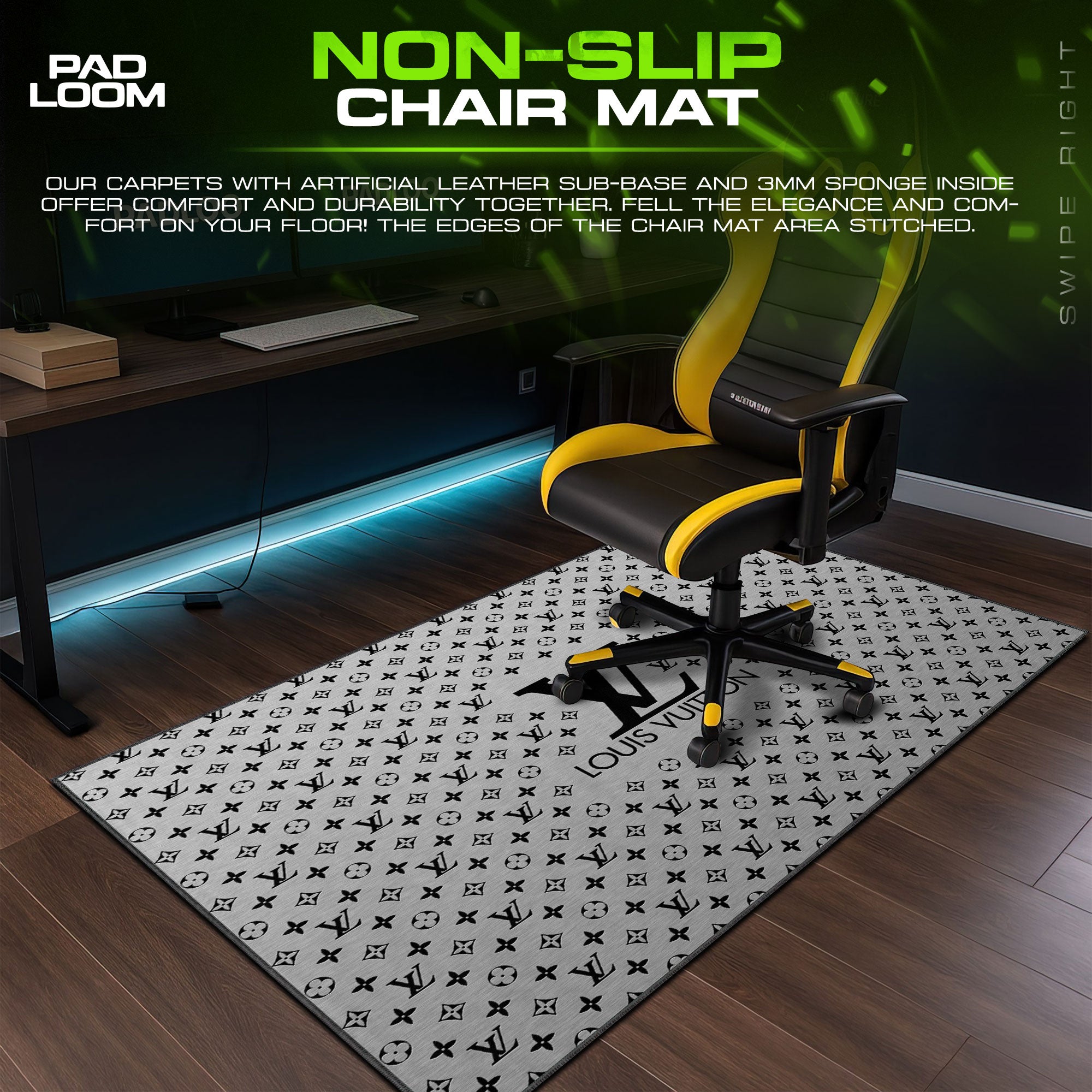 Louis Vuitton Monogram Mouse Pad, Designer Style Gaming Desk Mat