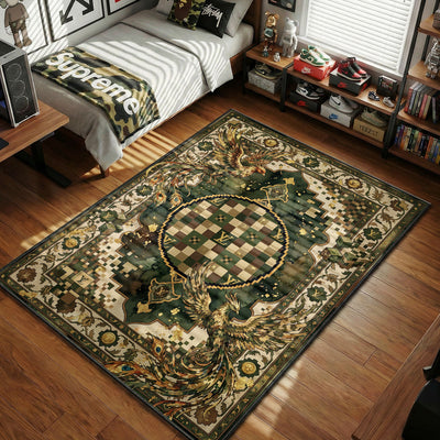 Louis Vuitton Phoenix Camo Rug - Streetwear Floor Mat