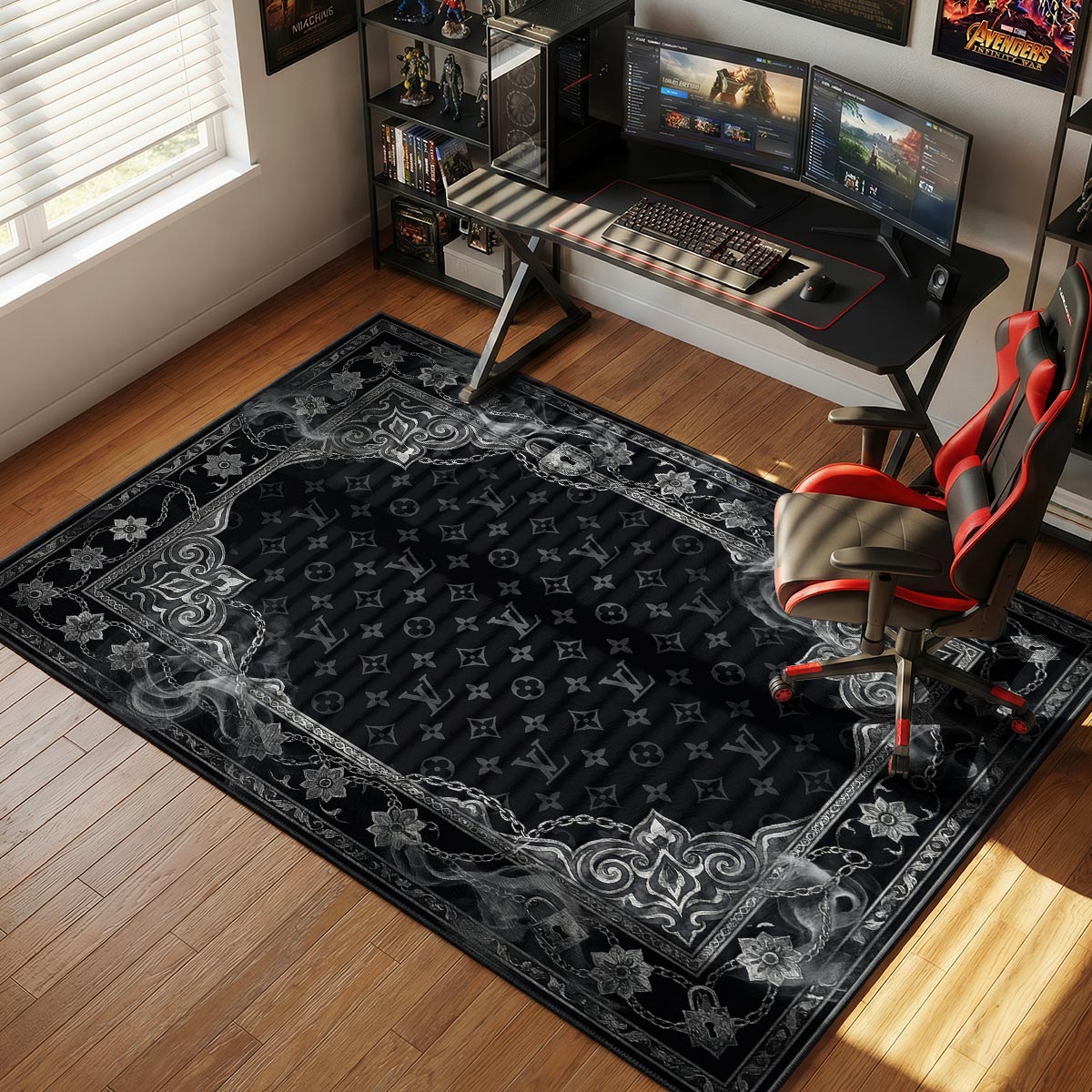 Louis Vuitton Smoke Chain Hypebeast Floor rug — main product view