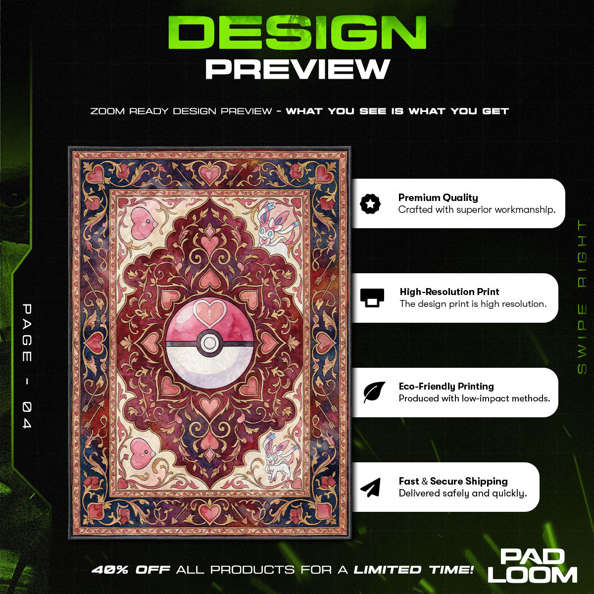 Chair character design printed on rug