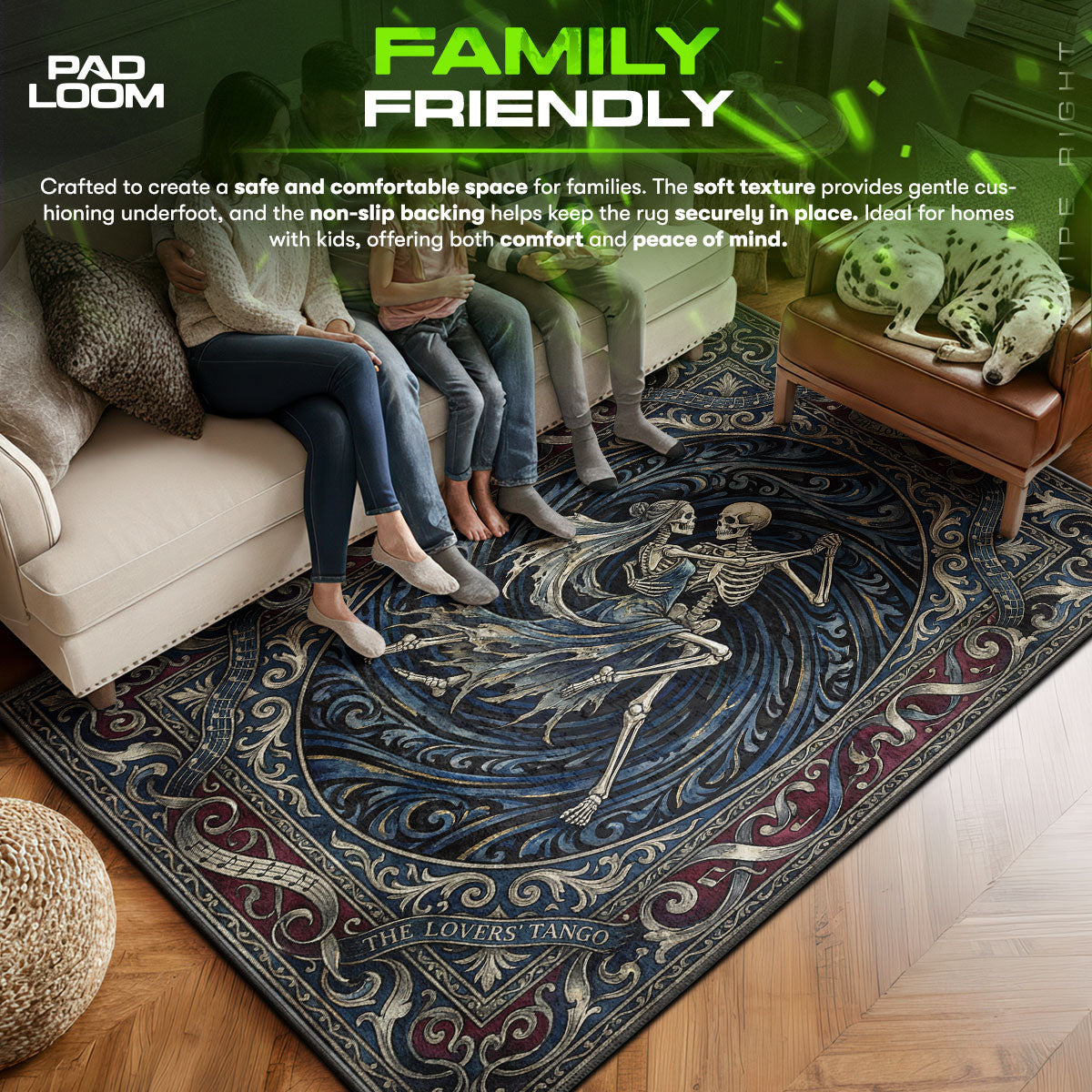 Area character design printed on rug