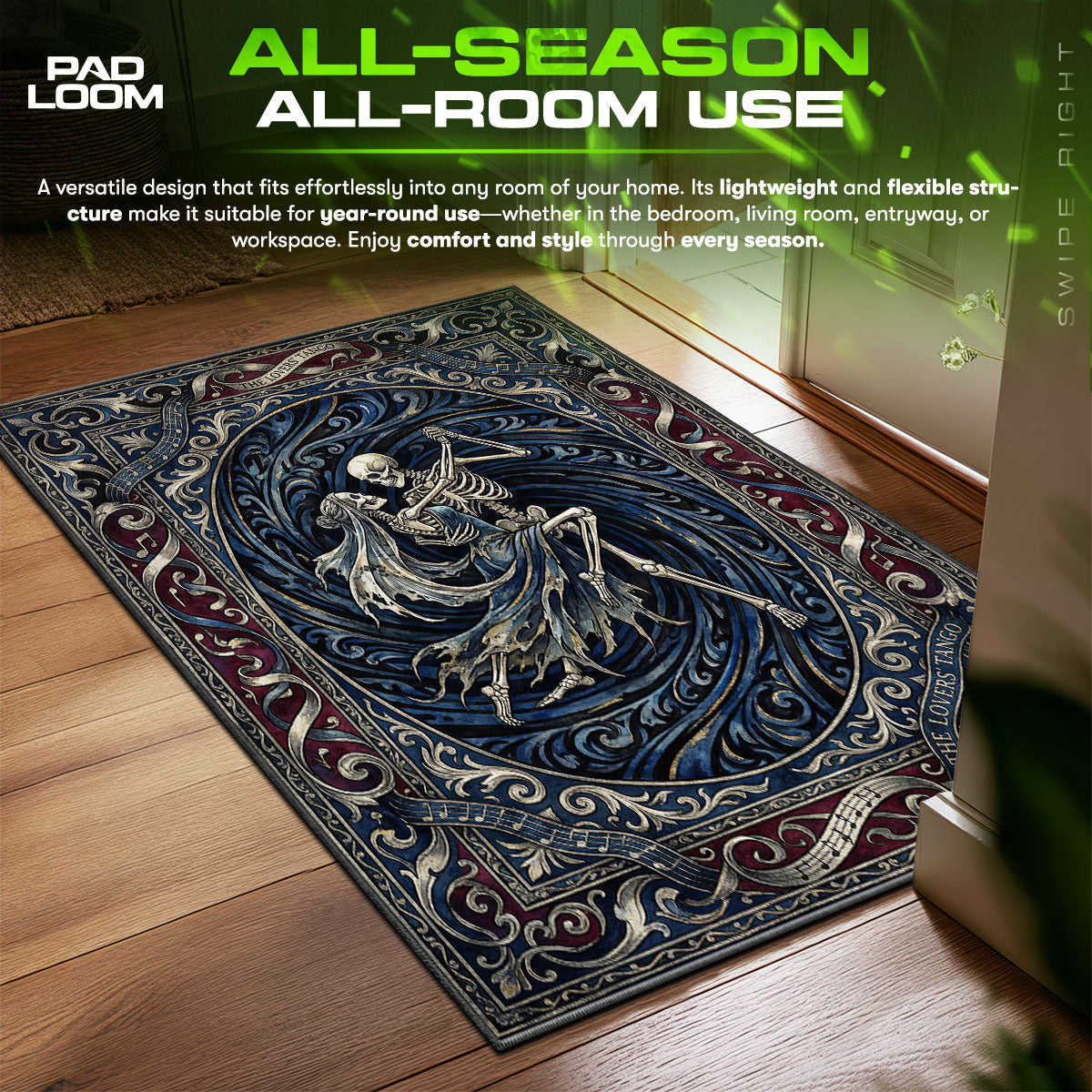 Detailed close-up of Lovers' rug pattern