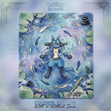 Lucario Aura 2-player Pokemon TCG playmat, 24x28 in duel mat design