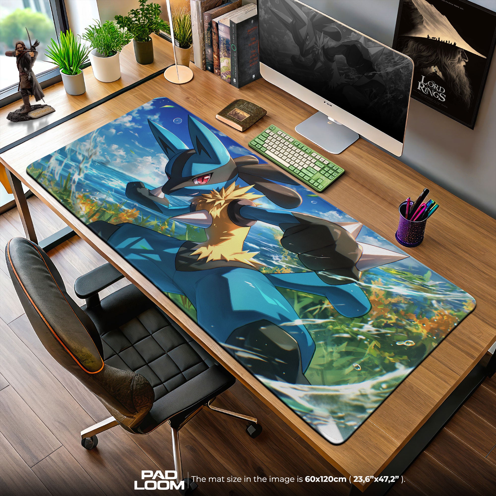 Lucario Aura Strike Mouse Pad, Pokémon Battle Ready Gaming Desk Mat