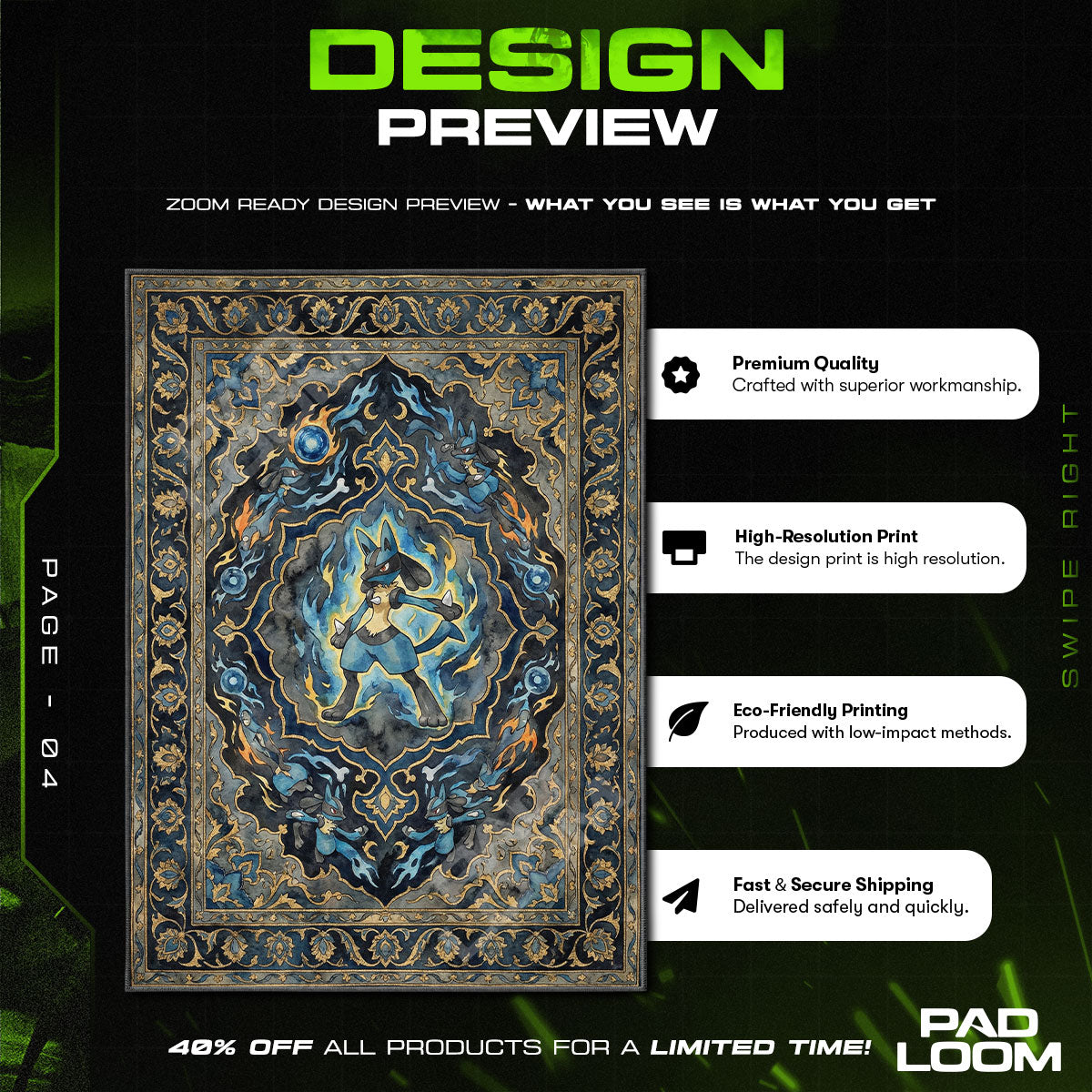 Chair character design printed on rug