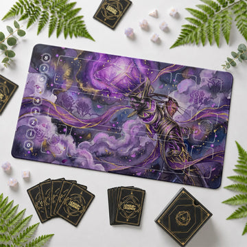 Lucian Relic Riftbound TCG playmat – zone-free full-art League of Legends game mat