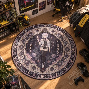 Lucy Moonlit Round Rug - Cyberpunk 2077 Chair Mat