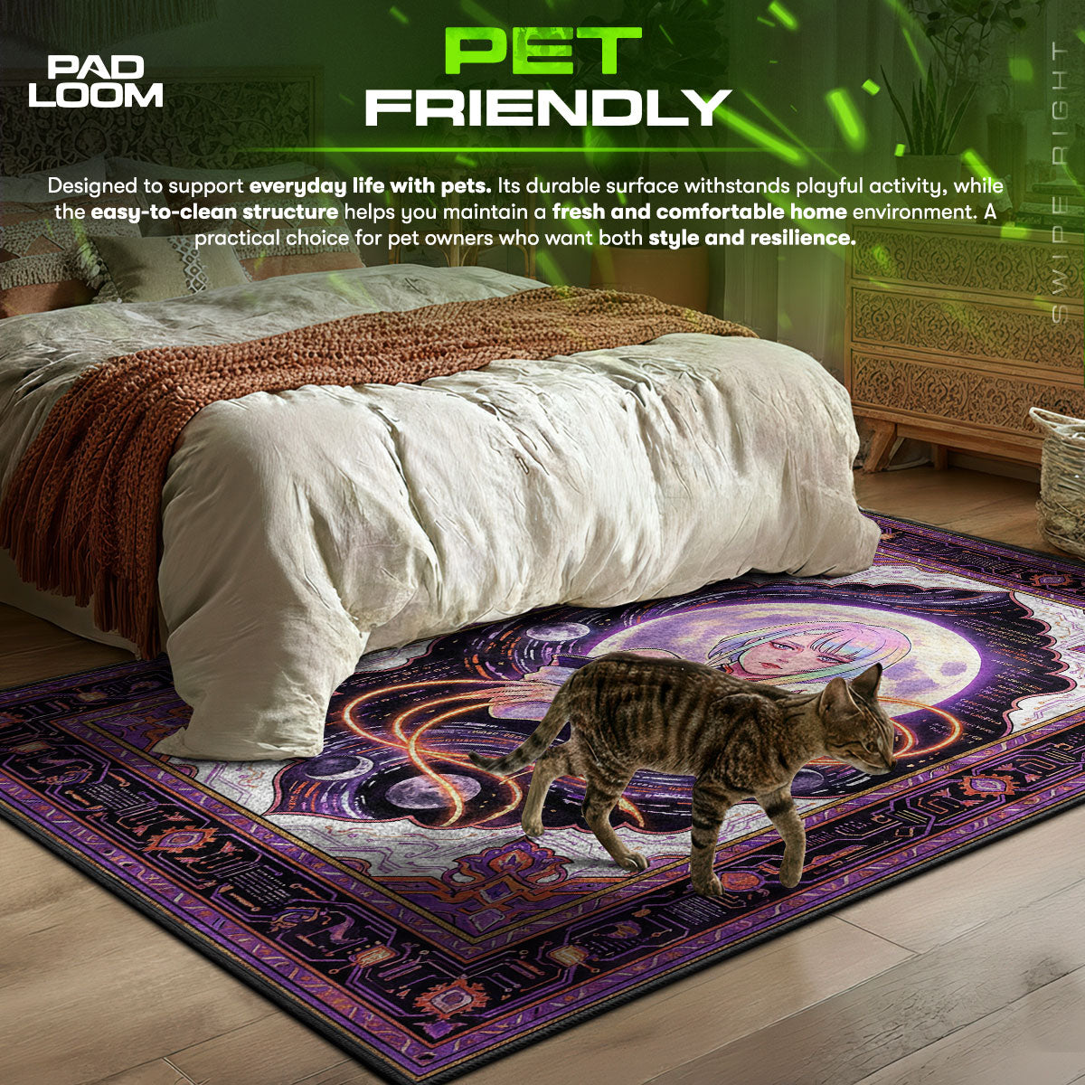 Lucy Netrunner Moon Rug - Cyberpunk Edgerunners Chair Mat