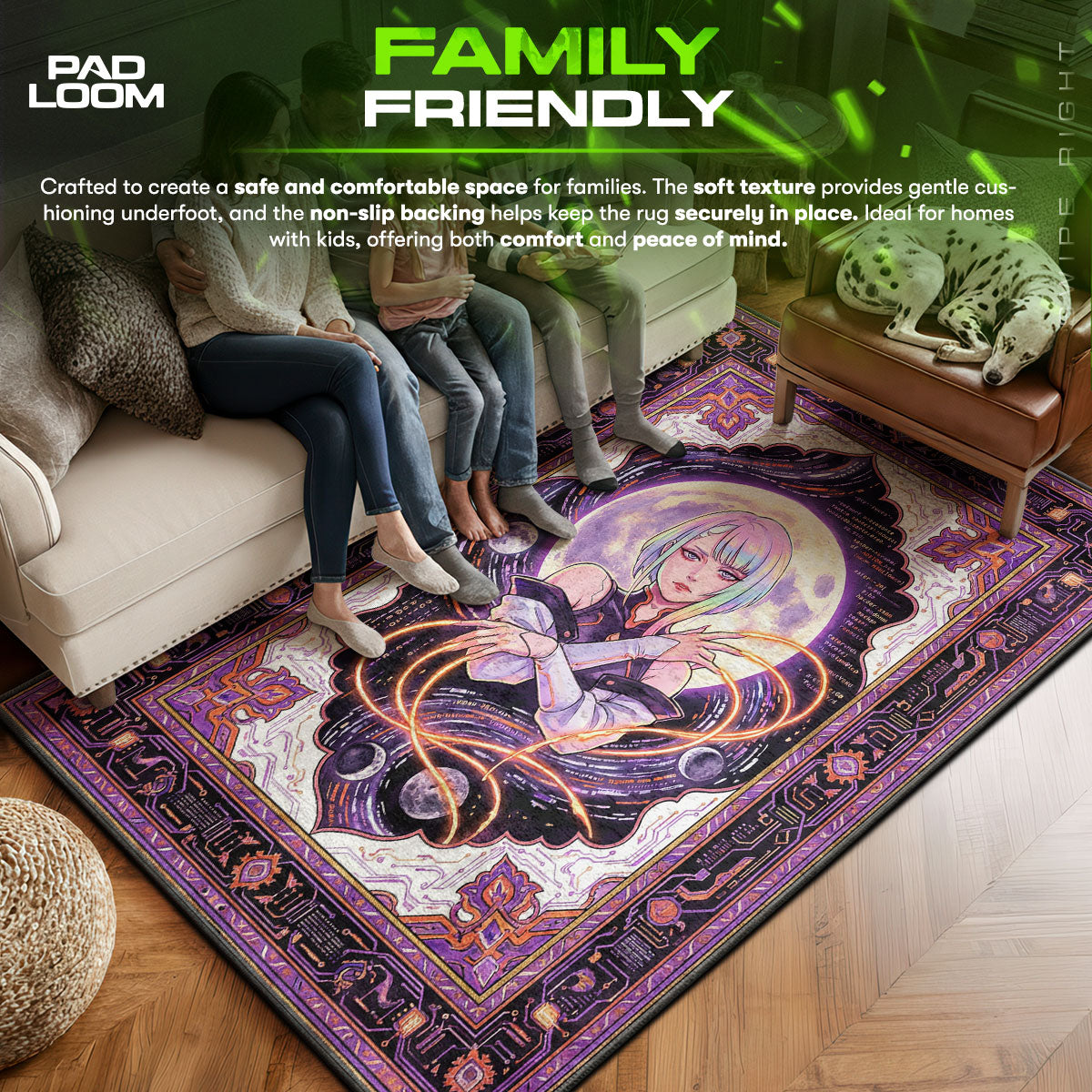 Lucy Netrunner Moon Rug - Cyberpunk Edgerunners Chair Mat