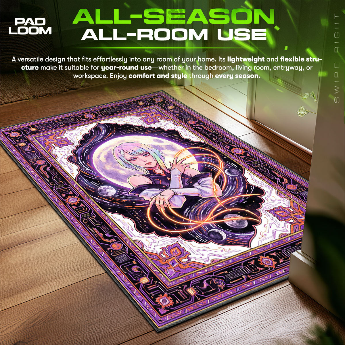 Lucy Netrunner Moon Rug - Cyberpunk Edgerunners Chair Mat