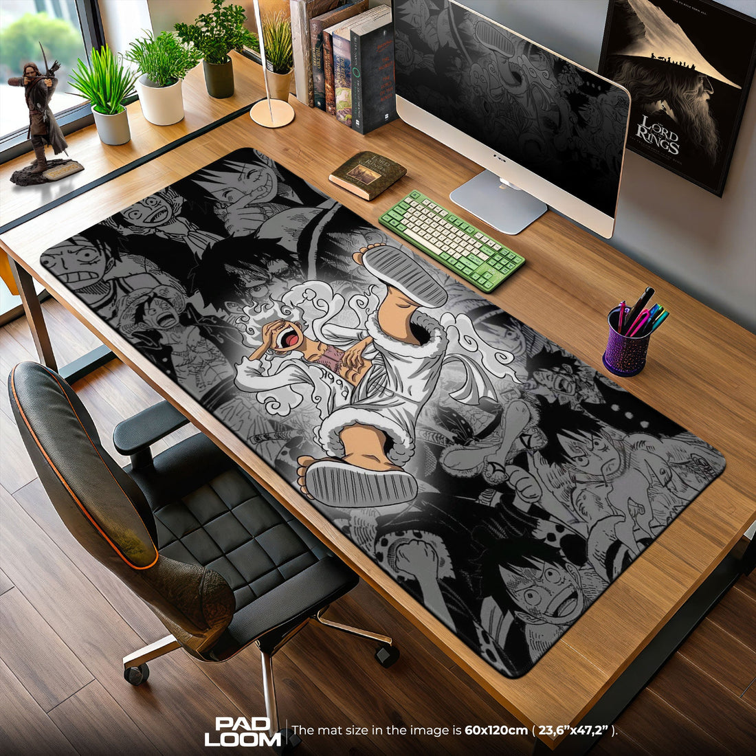Luffy Gear 5 Mouse Pad - Comic Chaos Anime Desk Mat Padloom