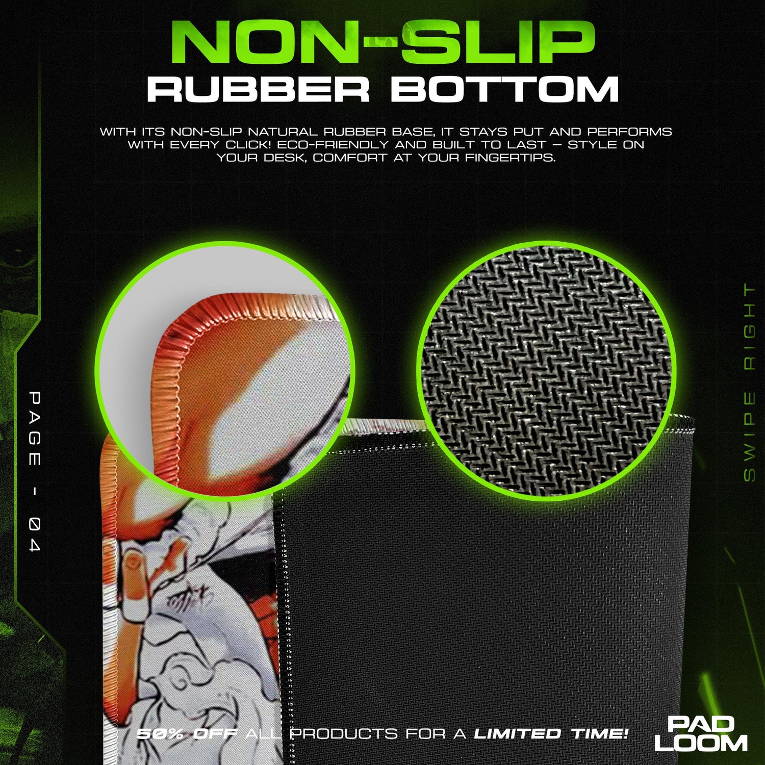 Luffy Gear 5 Mouse Pad - Pop Chaos Anime Desk Mat Padloom