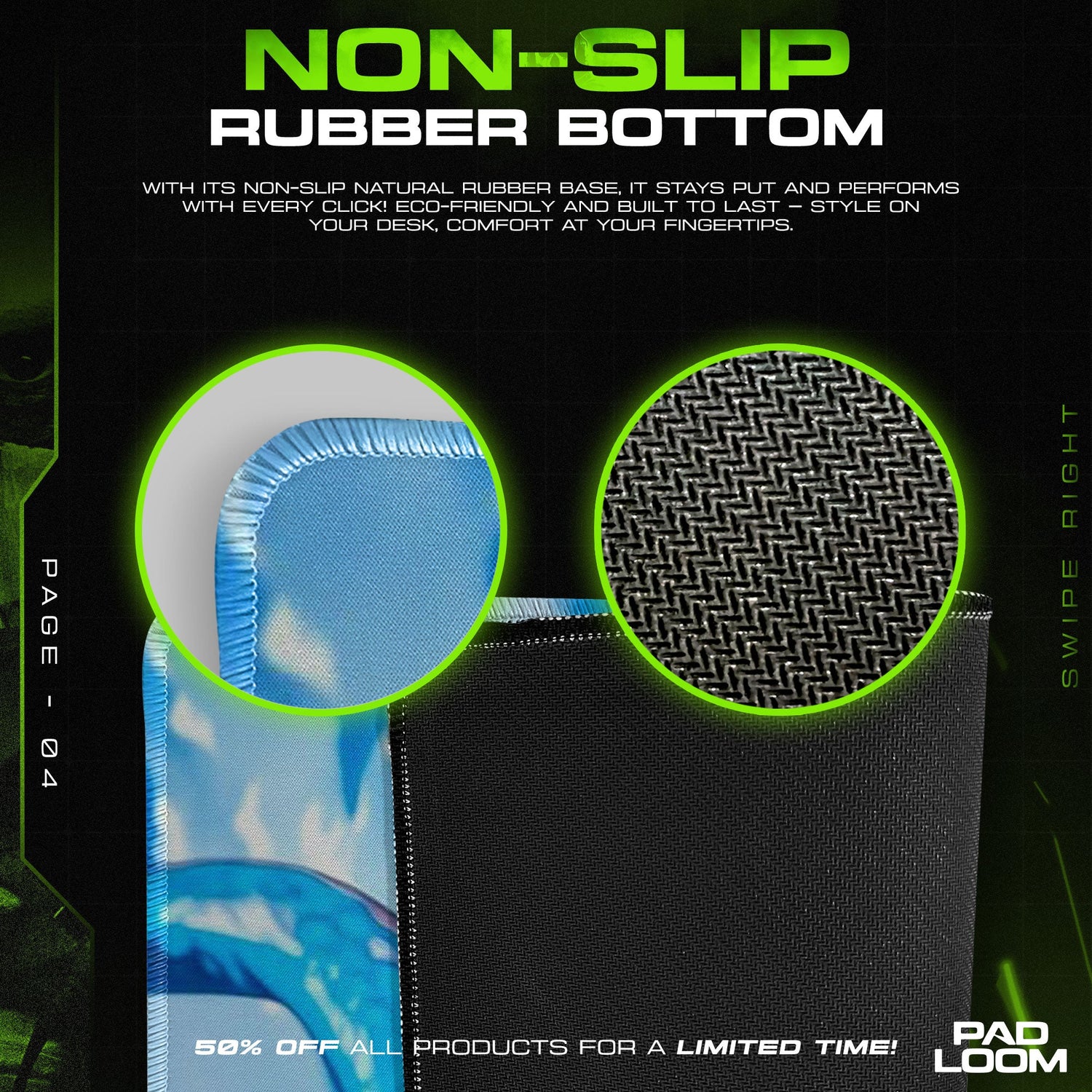 Luffy Gear 5 Mouse Pad - Thunder God Anime Desk Mat Padloom