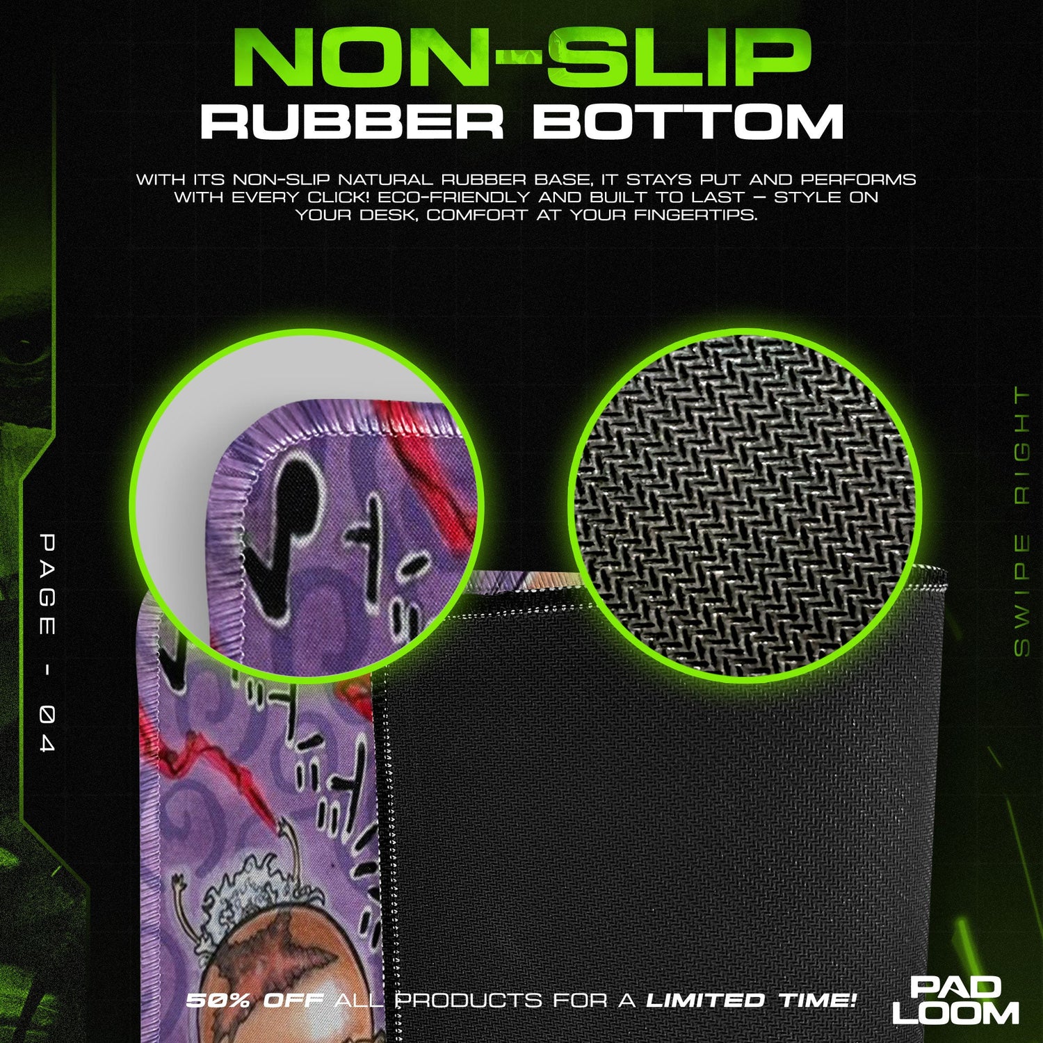 Luffy Gear 5 Mouse Pad - Toon Chaos Anime Desk Mat Padloom