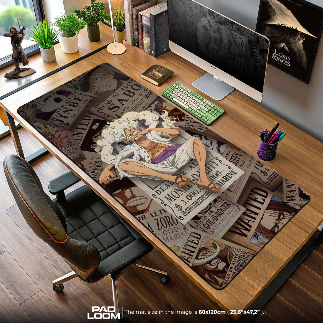Luffy Gear 5 Mouse Pad - Wanted Legend Anime Desk Mat Padloom