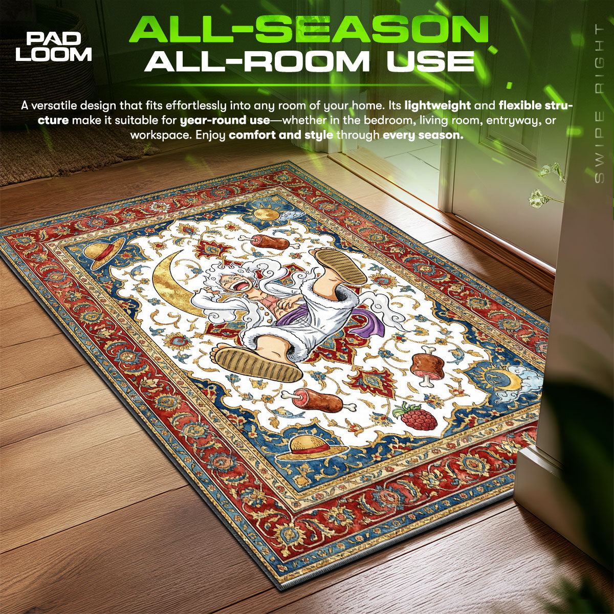 Gear Nika One Piece Chair fan rug — premium quality print