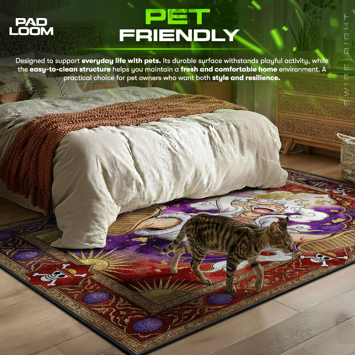 Luffy Gear 5 Sun God Rug - One Piece Chair Mat