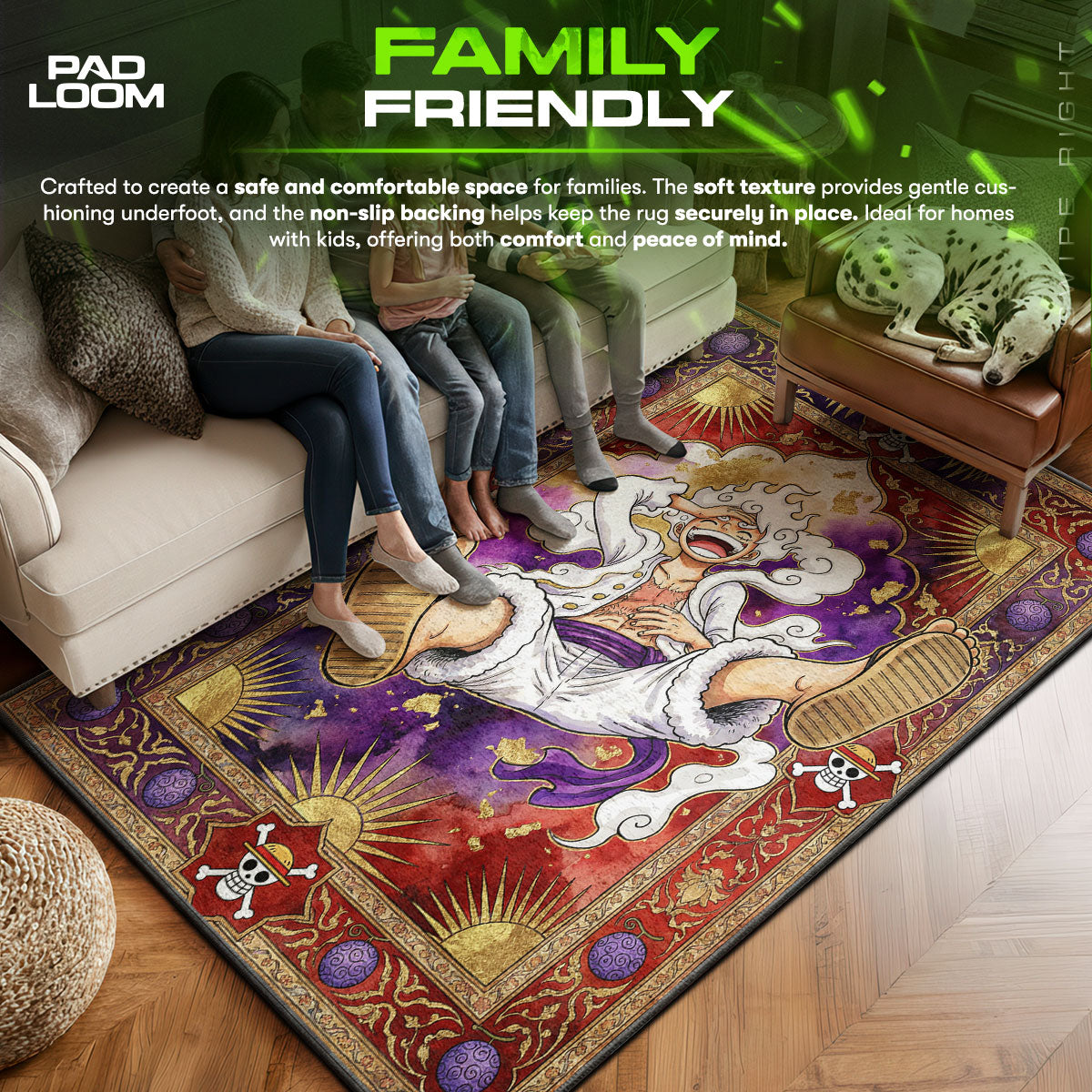 Luffy Gear 5 Sun God Rug - One Piece Chair Mat | Padloom