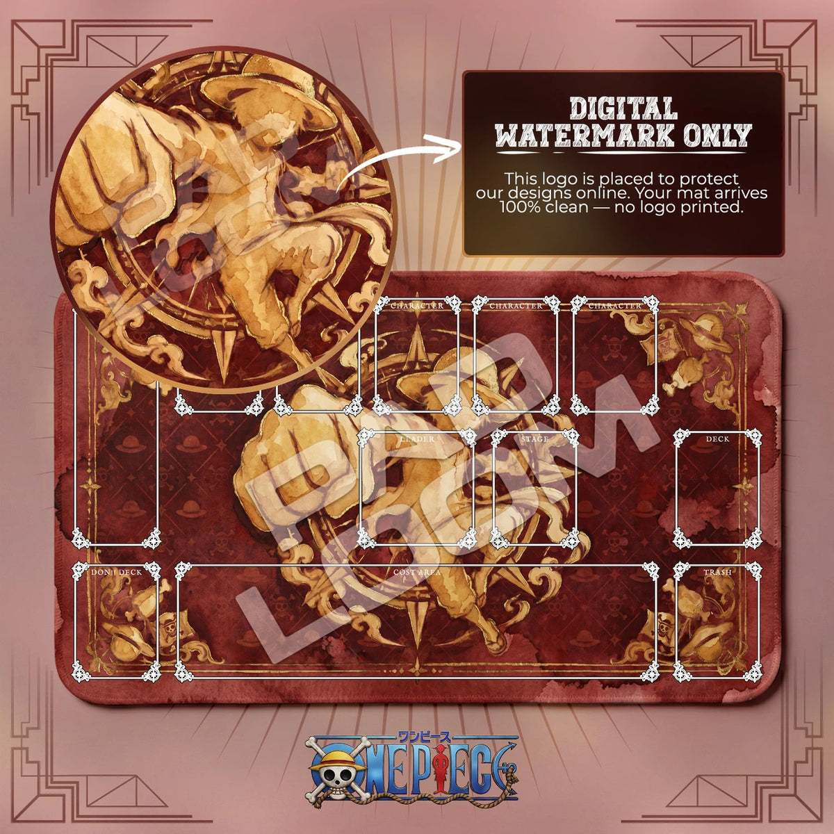 Luffy Gold Emblem Playmat - One Piece Mat