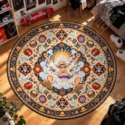 Luffy Laughing Round Rug - One Piece Chair Mat