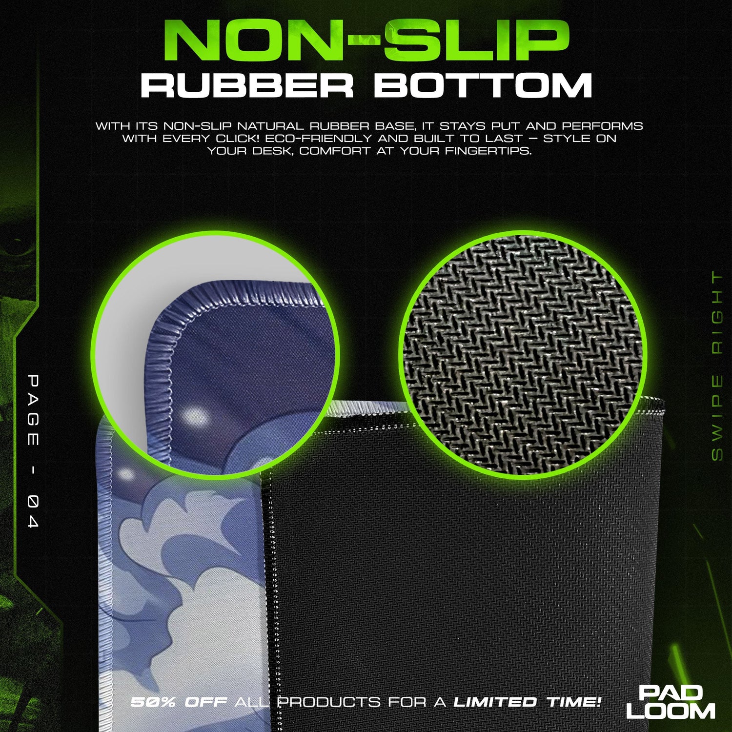 Luffy Mouse Pad - Ocean Fury Anime Desk Mat Padloom