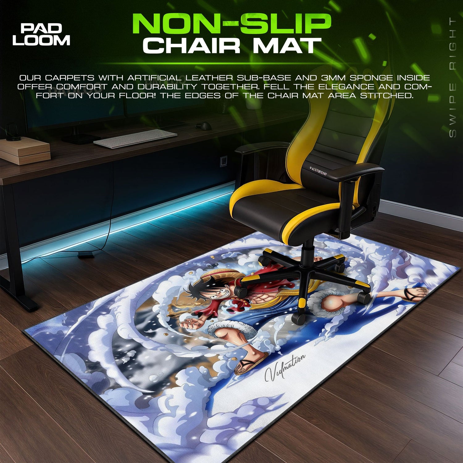 Luffy Mouse Pad - Ocean Fury Anime Desk Mat Padloom