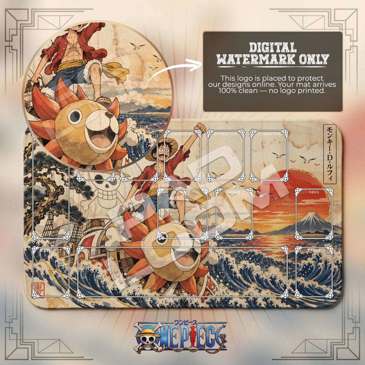 Luffy Sunny Playmat - One Piece TCG Mat