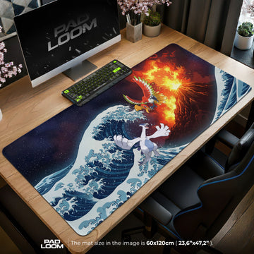 Lugia Ho-Oh Tidal Blaze Mouse Pad - Pokémon Desk Mat