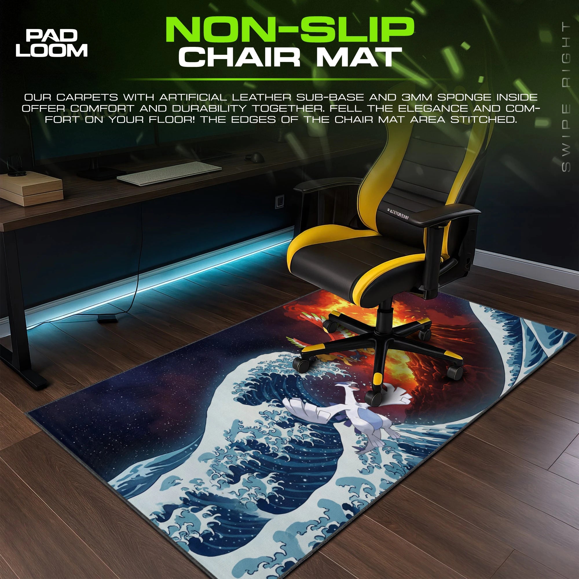 Lugia Ho-Oh Tidal Blaze Mouse Pad - Pokémon Desk Mat
