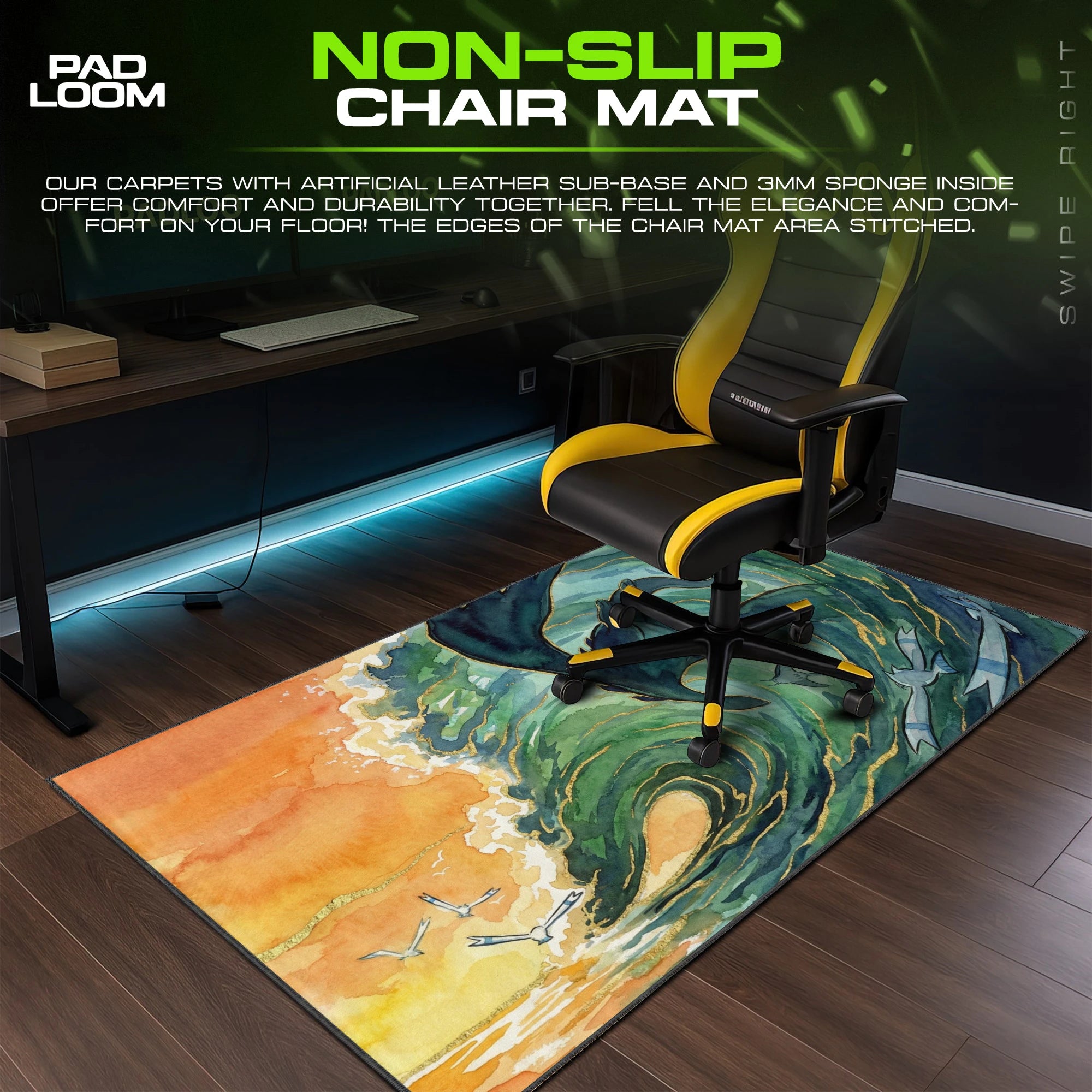 Lugia Ocean Wave Mouse Pad - Pokemon Desk Mat