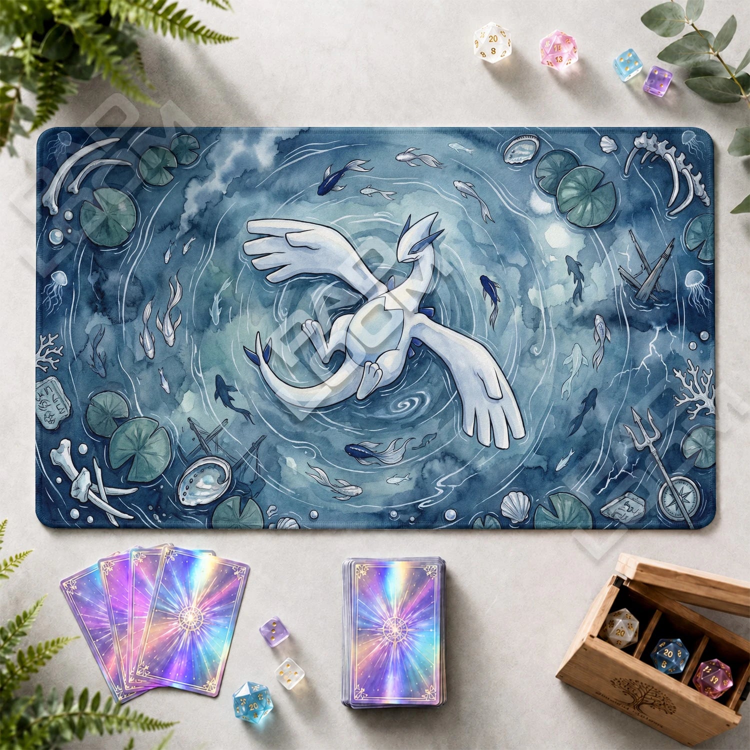 Lugia Pond Playmat - Pokemon TCG Mat - view 2