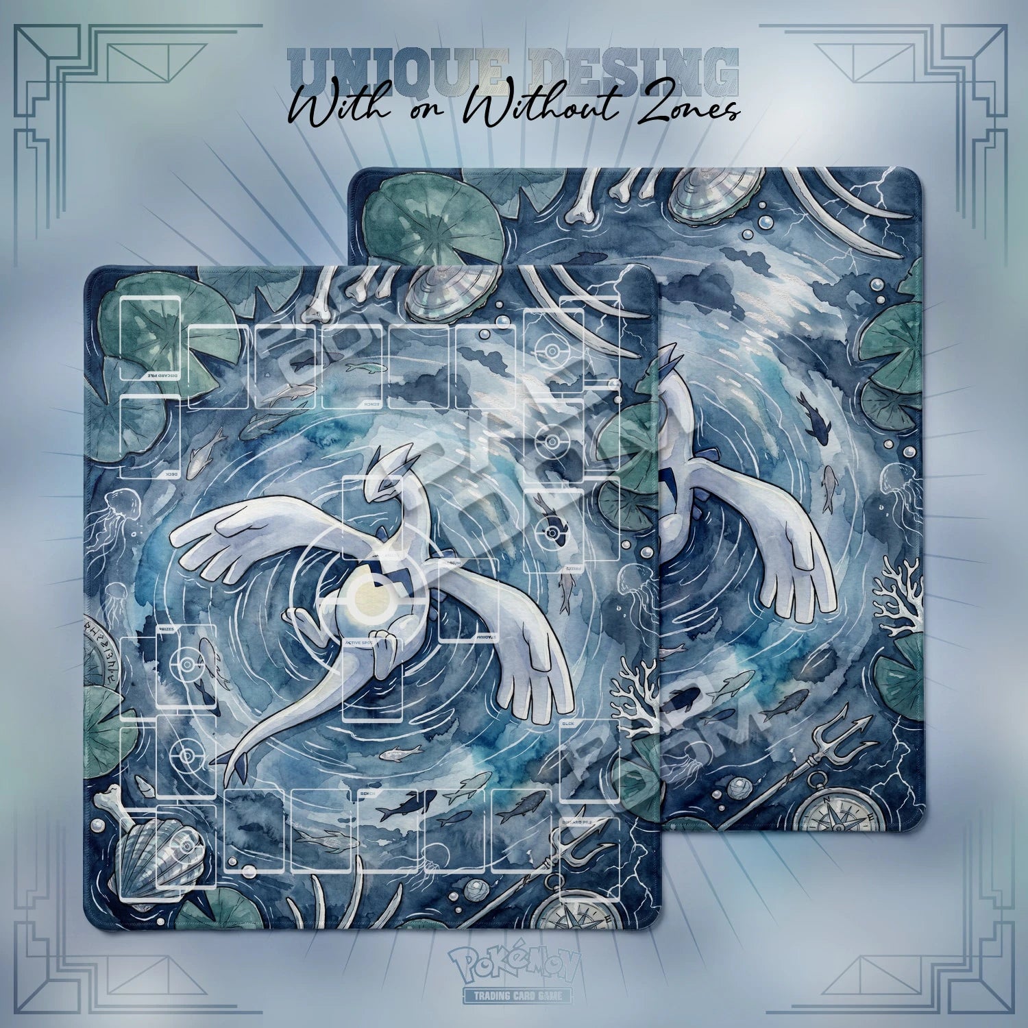 Lugia Tempest Playmat - 2 Player Pokemon TCG Mat