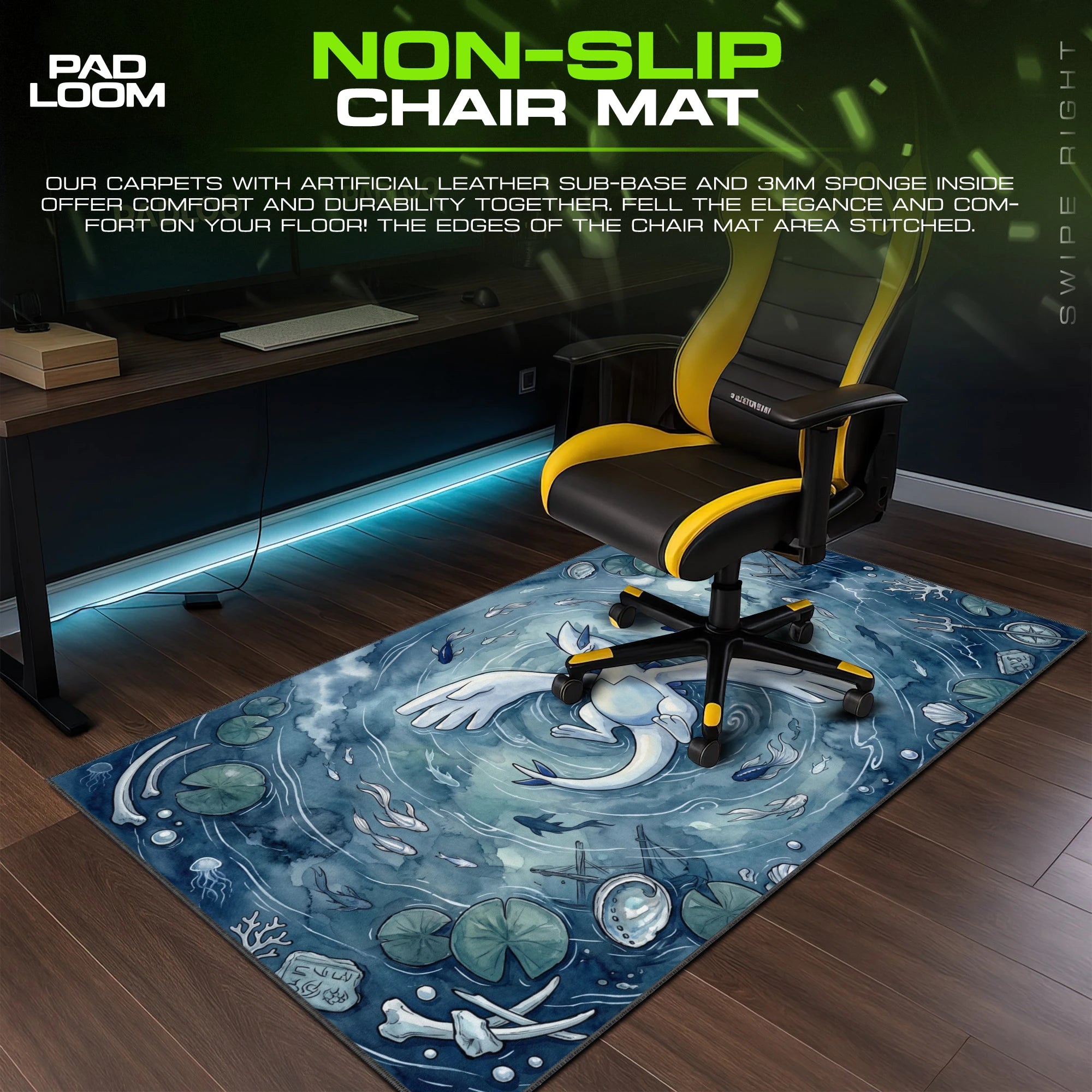 Lugia Tempest Pond Mouse Pad - Pokemon Desk Mat