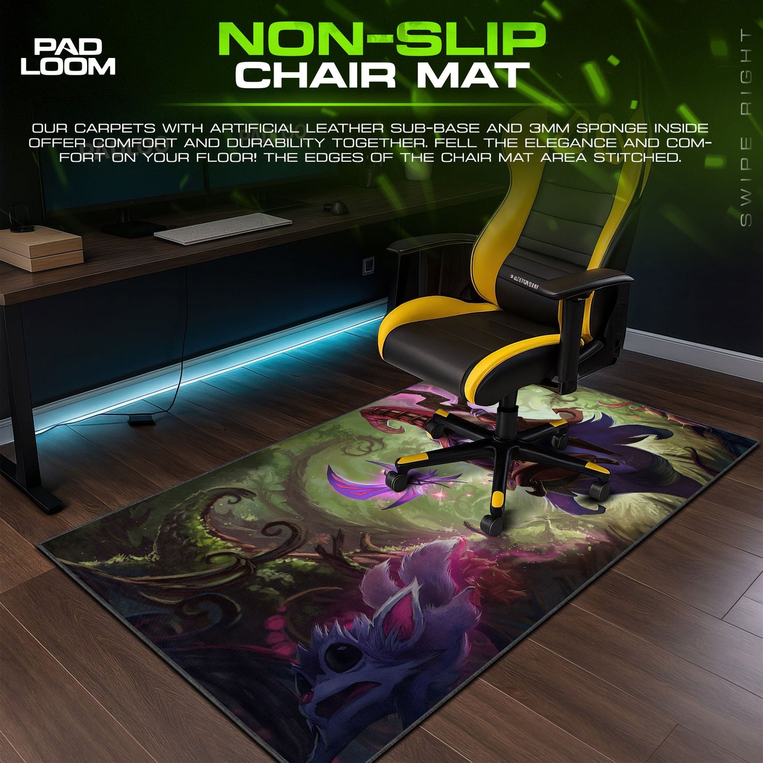 Lulu Enchanted Forest Mouse Pad, League Support Gaming Desk Mat Padloom
