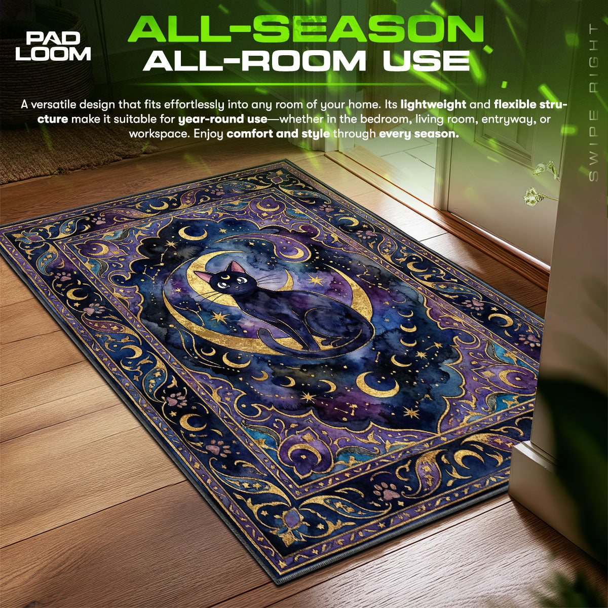 Luna Celestial Night Sailor Moon Chair fan rug — premium quality print
