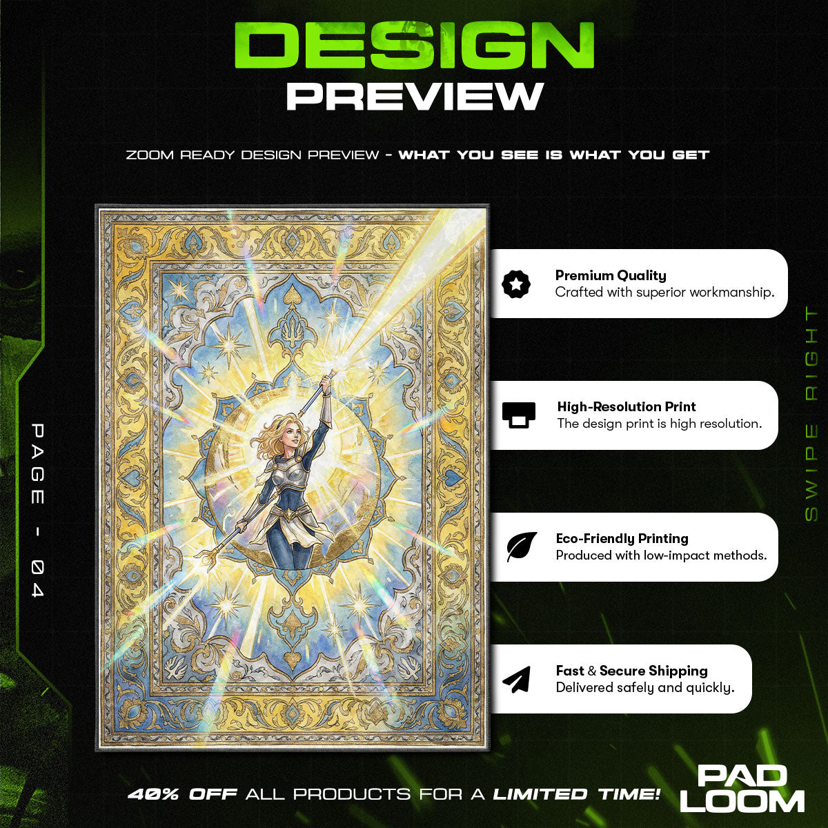 Lux Radiant Light Rug - League of Legends Chair Mat