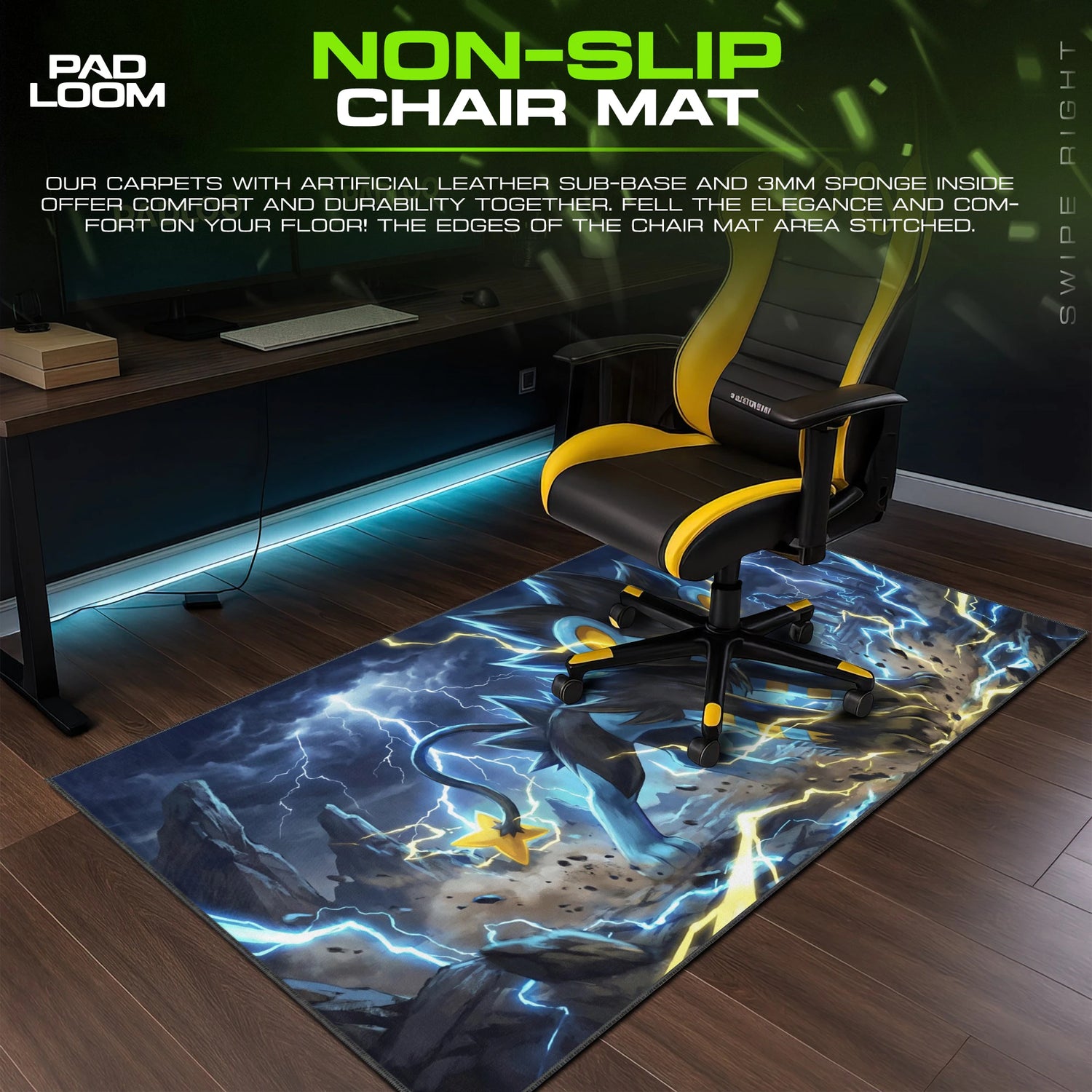 Luxray Storm Prowl Mouse Pad - Pokémon Desk Mat