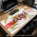 Luxury Serpent Marble Mouse Pad – Designer Pink Stripe Gaming Desk Mat Padloom