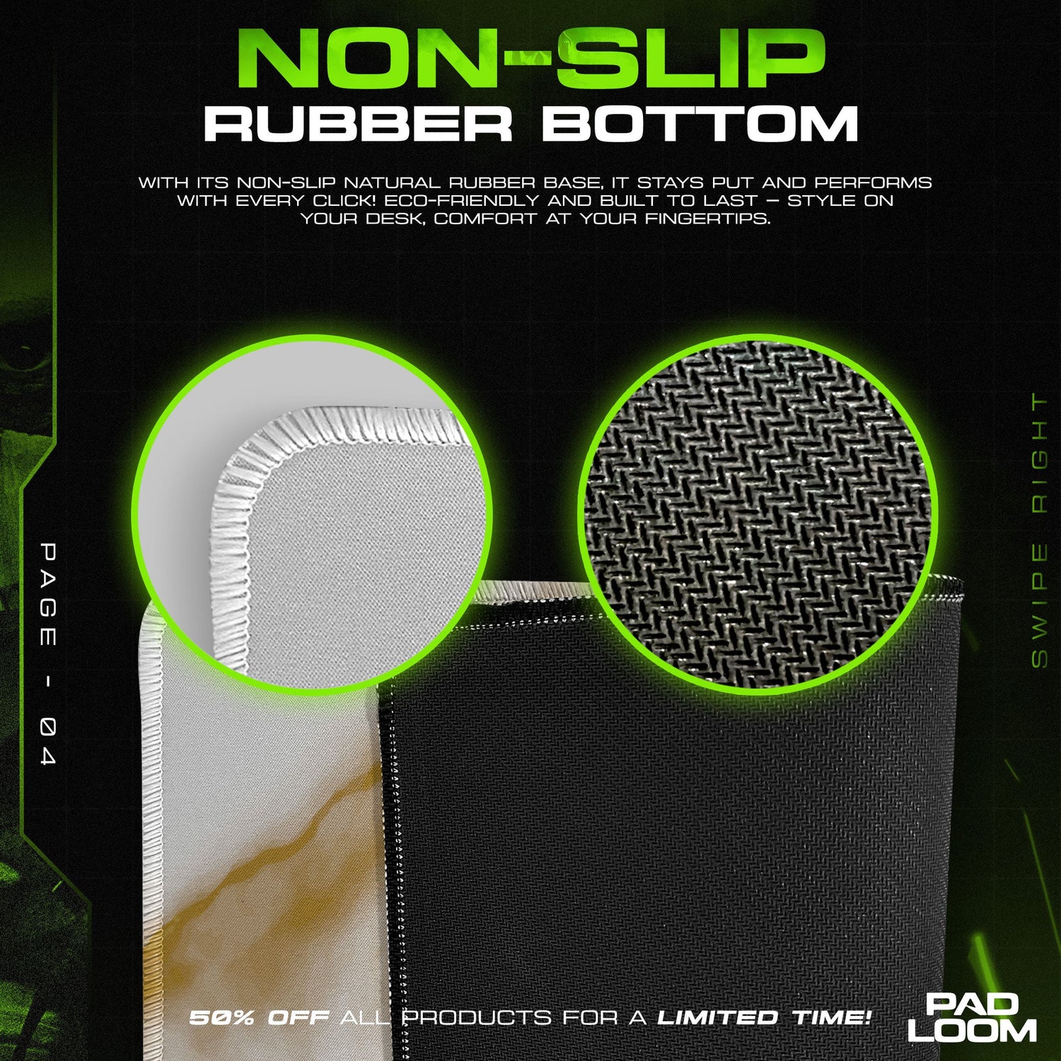 Luxury Serpent Marble Mouse Pad – Designer Pink Stripe Gaming Desk Mat Padloom