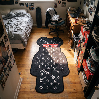 LV Bearbrick Rug - Shaped Man Cave Area Rug