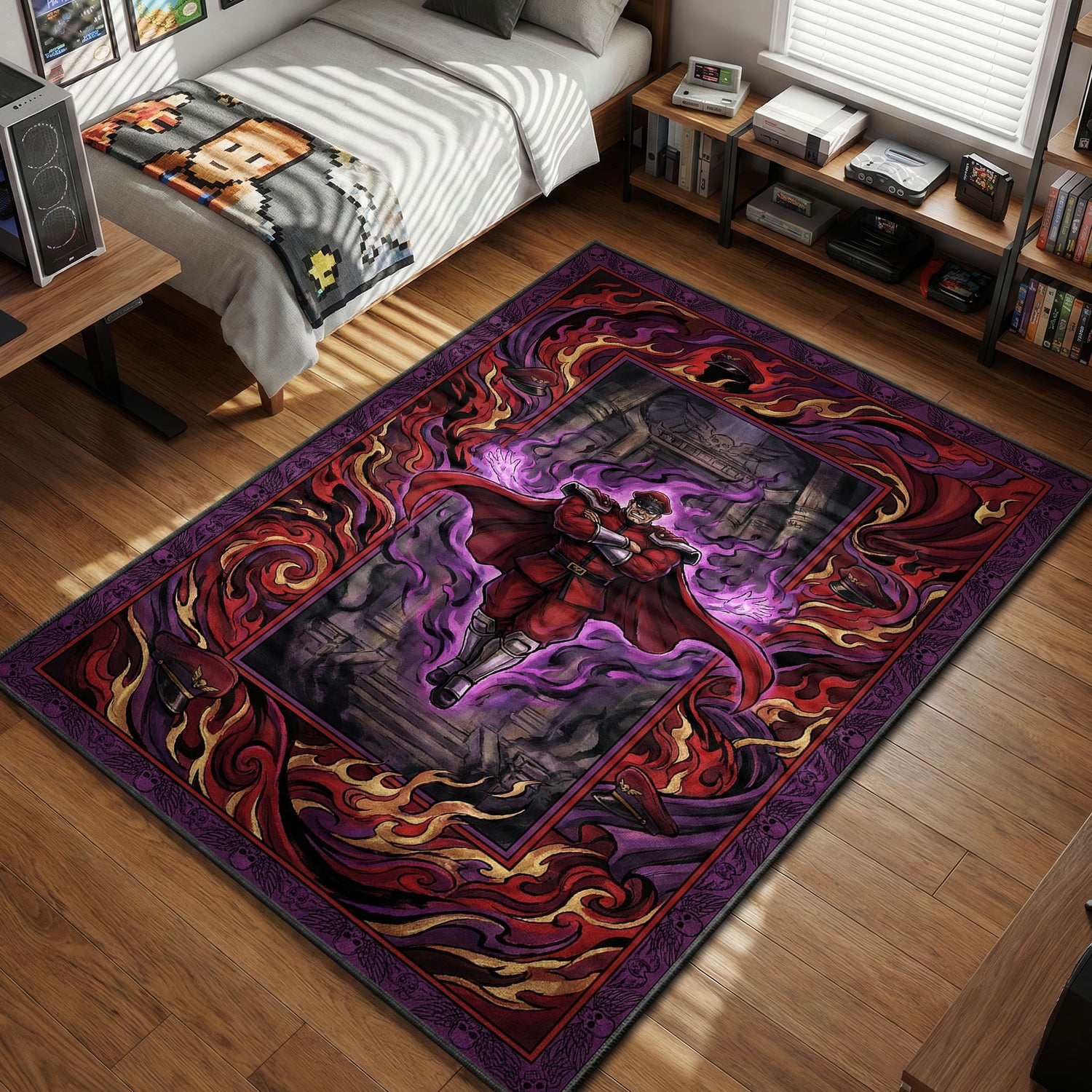 M. Bison Psycho Power Rug - Street Fighter Chair Mat – Padloom