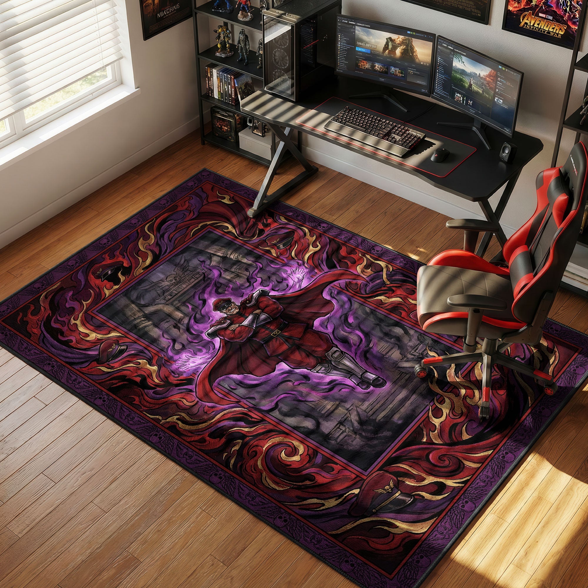 M. Bison Psycho Power Street Fighter Chair rug — main product view