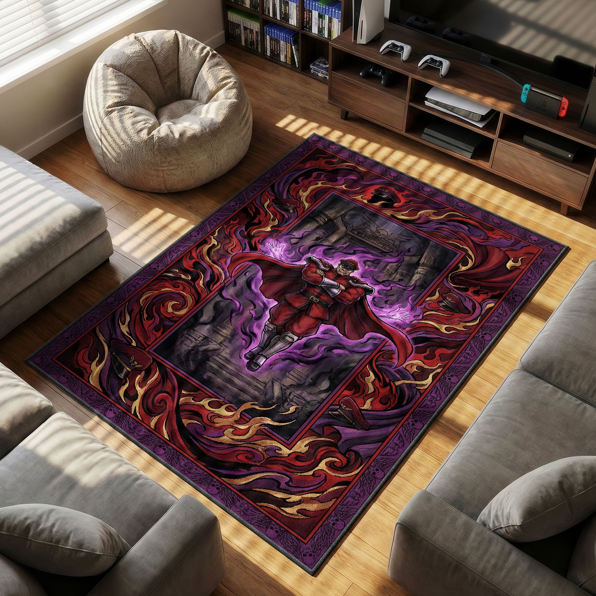 M. Bison themed area rug for home decor fans